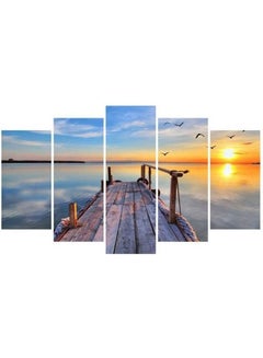 Fast Print 5-Piece Landscape & Nature Design Framed Vinyl Tableau Multicolor 100x60cm 