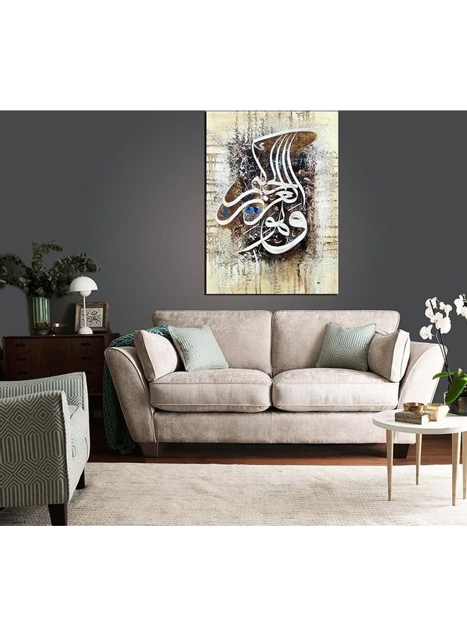 Fast Print Religion Design Framed Vinyl Tableau Multicolor 100x70cm 