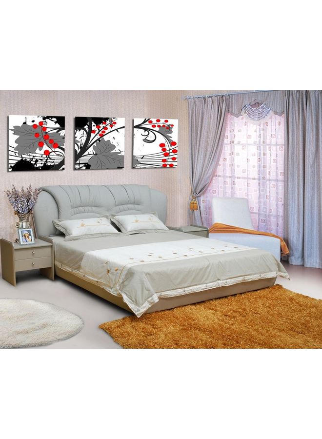 Fast Print 3-Piece Floral & Botanical Design Framed Vinyl Tableau Multicolor