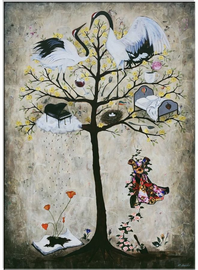 Landscape & Nature Design Framed Vinyl Tableau Multicolor