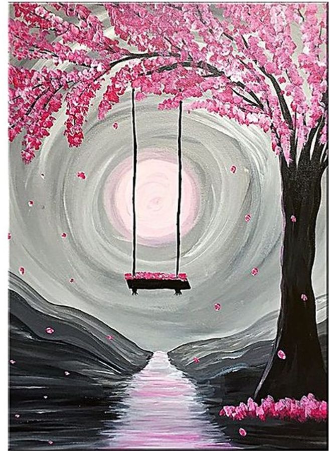 فاست برينت لوحة فنية بإطار من الفينيل بتصميم منظر طبيعي متعدد الألوان 35x50سم