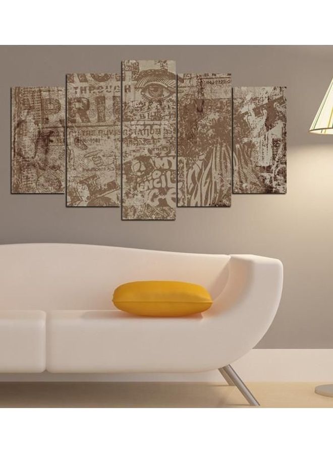 Fast Print 5-Piece Abstract Design Framed Vinyl Tableau Multicolor 100x60cm 