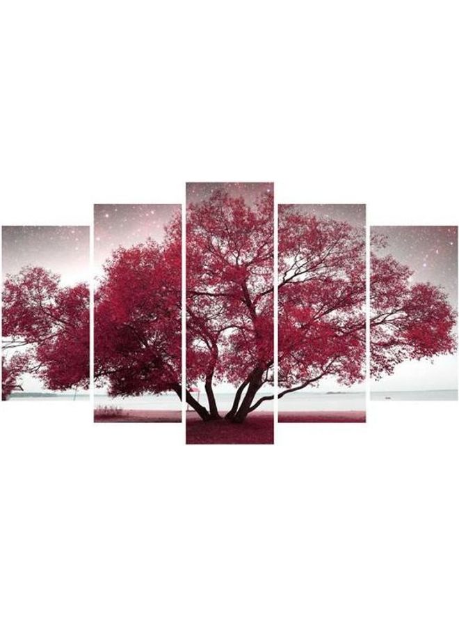 فاست برينت طقم تابلوه مصنوع من الفينيل بتصميم الزهور والنباتات مكون من 5 قطع متعدد الألوان 100x60سم