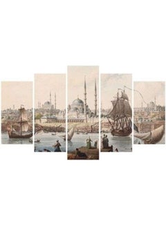 Fast Print 5-Piece Ancient & Classic Design Framed Vinyl Tableau Multicolor 102x60cm 