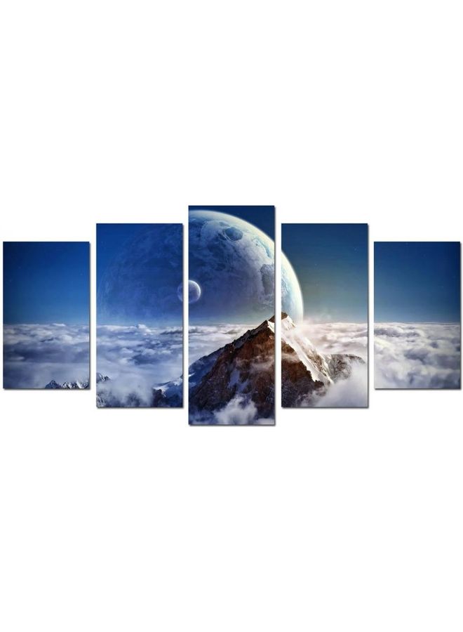 Fast Print 5-Piece Landscape & Nature Design Framed Vinyl Tableau Multicolor 150x80cm 