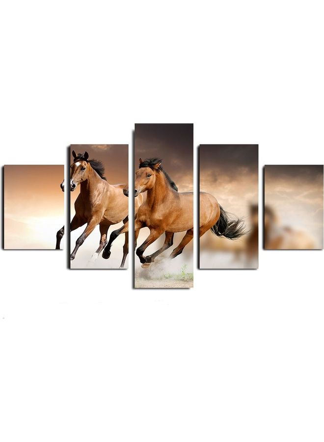 Fast Print 5-Piece Animals Design Framed Vinyl Tableau Multicolor 150x80cm 