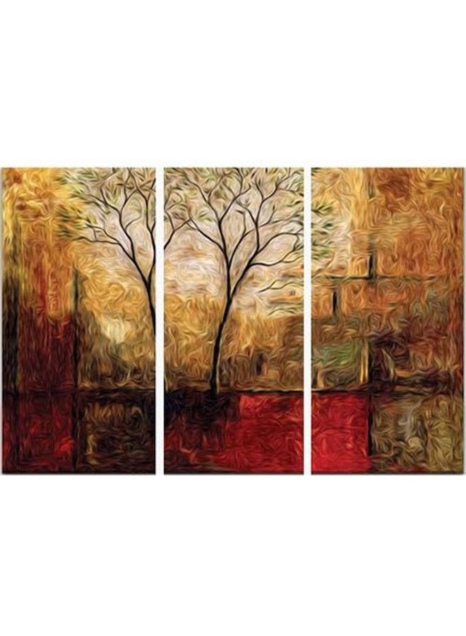 Fast Print 3-Piece Abstract Design Framed Vinyl Tableau Multicolor 100x60cm 