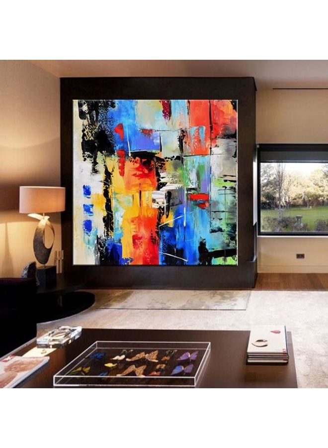 Fast Print Abstract Design Framed Vinyl Tableau Multicolor 180x180cm 