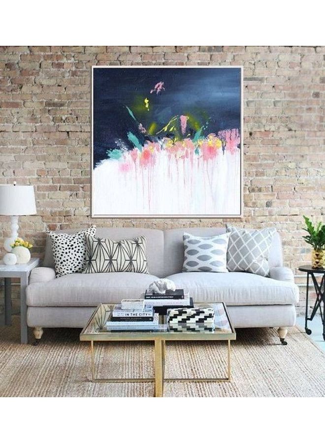 Fast Print Abstract Design Framed Vinyl Tableau Multicolor 180x180cm 