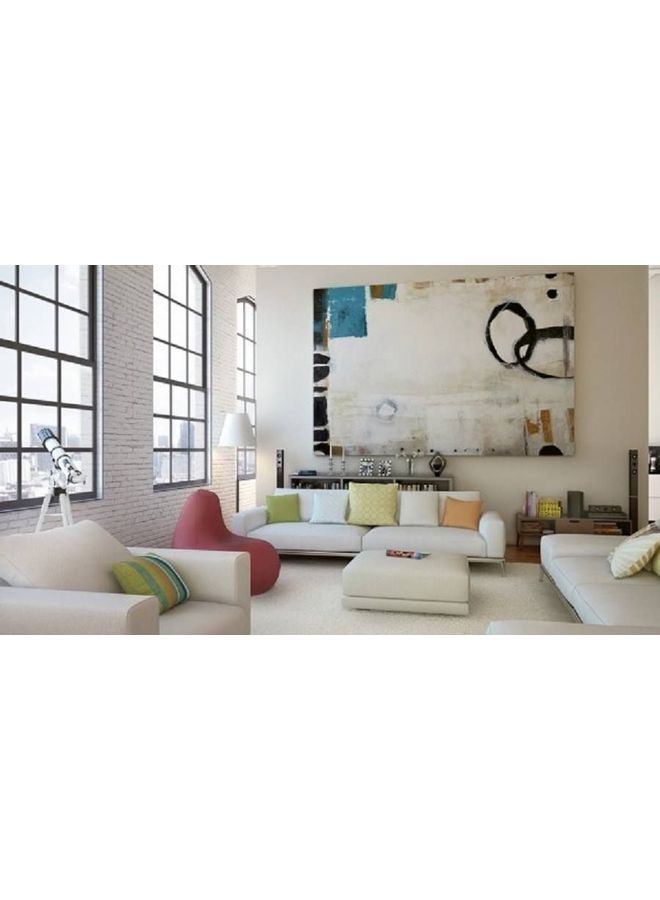 Fast Print Abstract Design Framed Vinyl Tableau Multicolor 180x180cm 