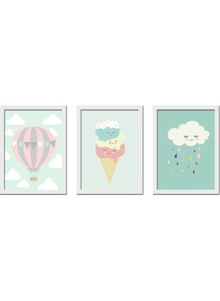 3-Piece Cartoon Design Framed Vinyl Tableau Multicolor 40x30cm - v1604261429/N41739069A_1
