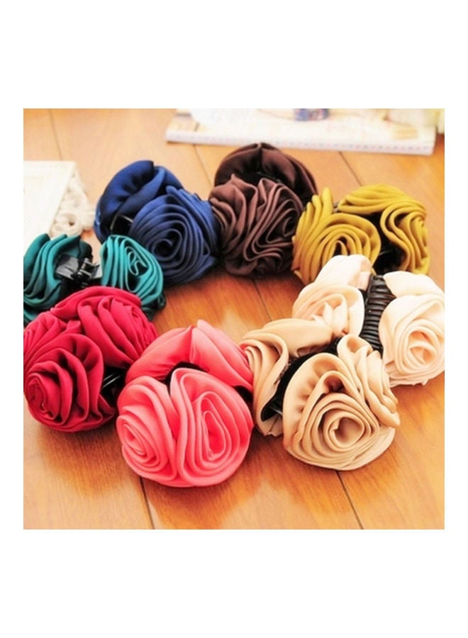 Rose Flower Hair Claws Clip Red Wine - Image 2