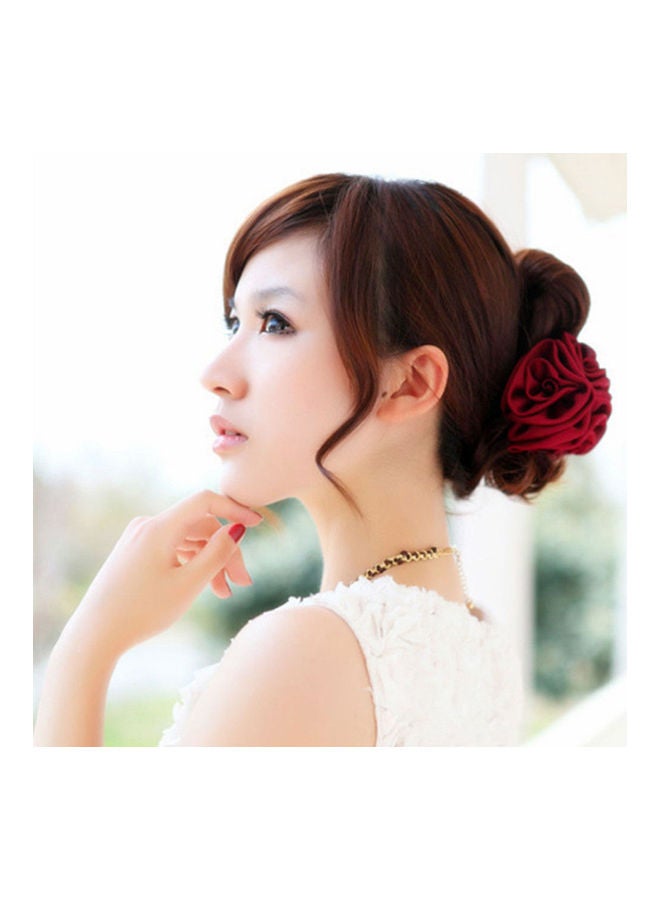 Rose Flower Hair Claws Clip Red Wine - Image 3