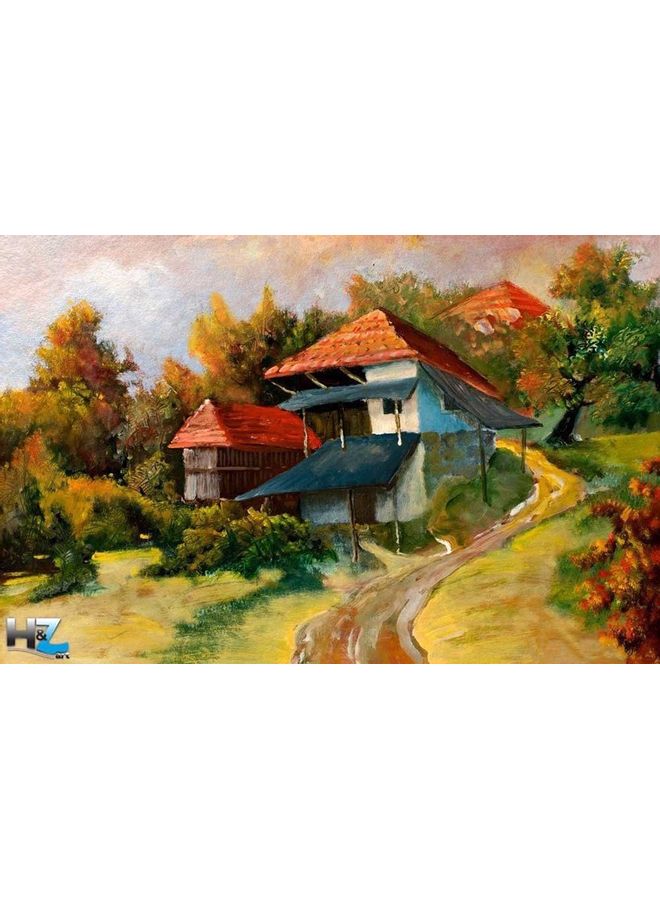 Landscape & Nature Design Framed Vinyl Tableau Multicolor 90x60cm