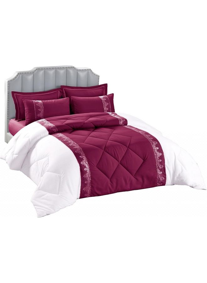 Senoures - 6-Piece SPM Lace Comforts Set Microfiber Brown 240x 260cm - Image 1