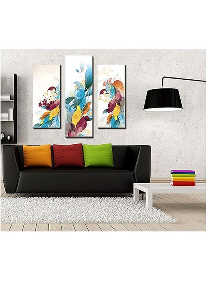Fast Print 3-Piece Abstract Design Framed Vinyl Tableau Multicolor 100x70cm