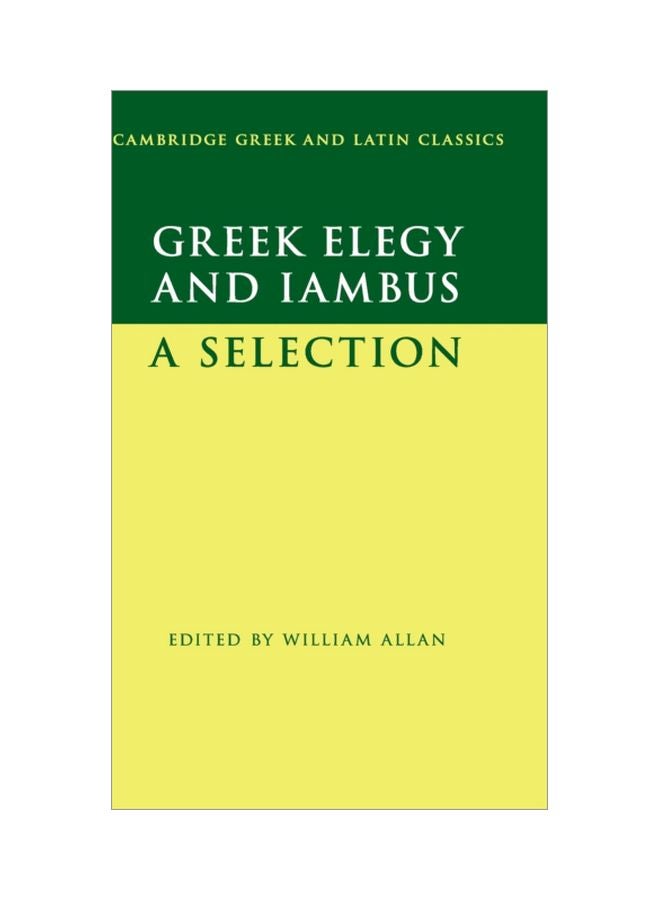Greek Elegy And Iambus: A Selection hardcover english - 31 Oct 2019 