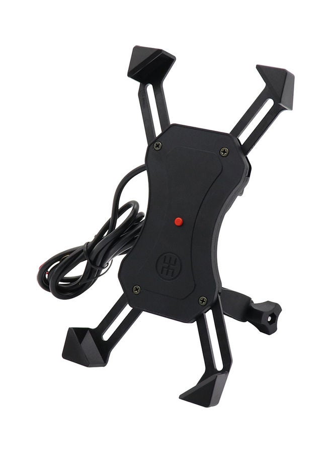 Generic Universal Adjustable USB chargeable Phone Mount Holder for Motorcycle - Bike Handlebars Fits All Cell Phones 3.5-6" Wide  - Image 1