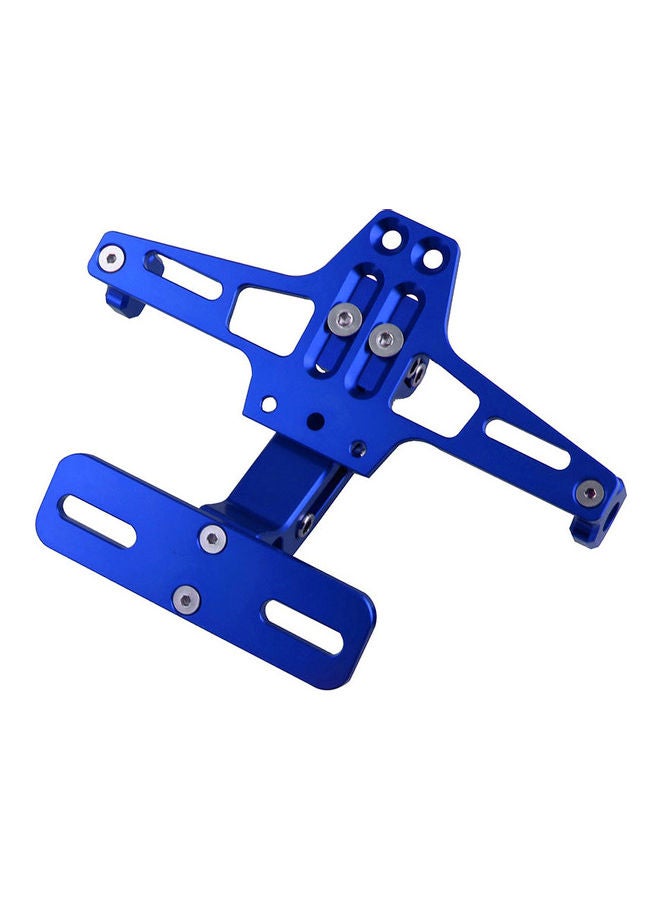 Generic Universal CNC Motorcycle Adjustable Angle Aluminum License Number Plate Frame Holder Bracket with 4pcs Turn Signal lights  Blue  - Image 1