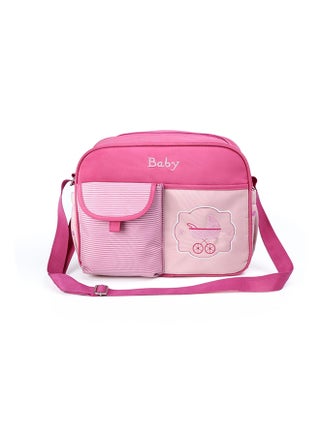 Nylon Fabric One Shoulder Multi-Functional Large Capacity Mommy Diaper Bag - Pink - v1604307259/N41663343A_1