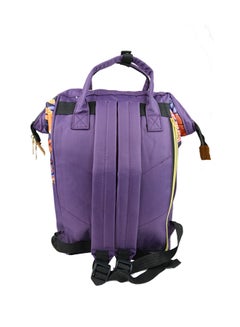 Kidle Large Capacity Printed Mommy Diaper Bag, Cushioned, Adjustable, 18-24M - Purple  - Image 2