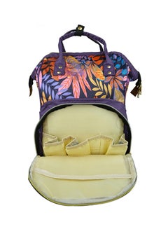 Kidle Large Capacity Printed Mommy Diaper Bag, Cushioned, Adjustable, 18-24M - Purple  - Image 3