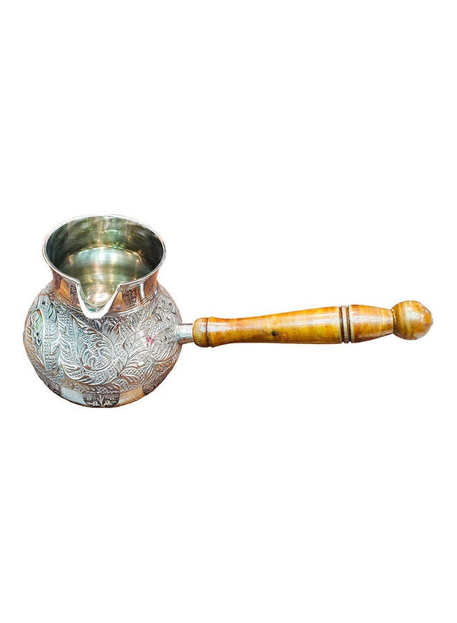 جولدن كرافت Brass Coffee Warmer With Handle Silver/Brown - Image 1