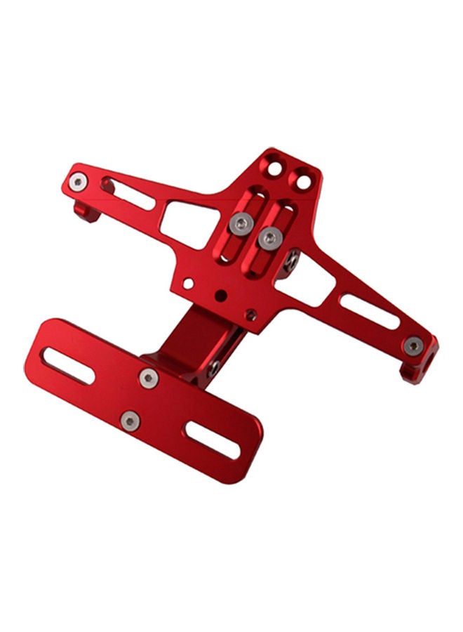 Generic Universal CNC Motorcycle Adjustable Angle Aluminum License Number Plate Frame Holder Bracket with 4pcs Turn Signal lights  Red - Image 1