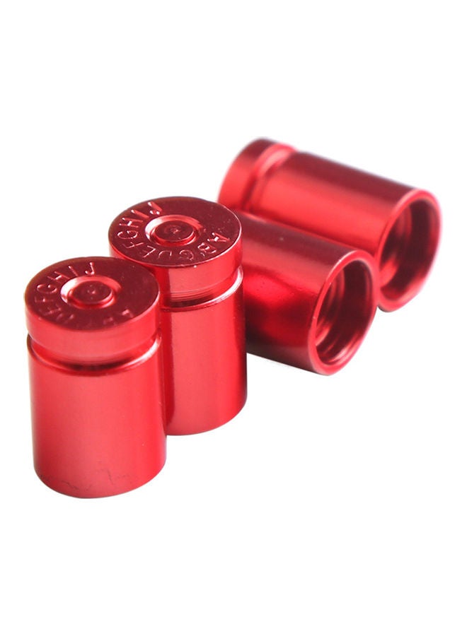 Generic 4Pcs Tire Valve Stem Cover Caps Aluminum Car Wheel Air Pressure Valve Cap Bullet Shell Dust Cap for Automotive Motorcycles Bicycles Tire Universal  - Image 3