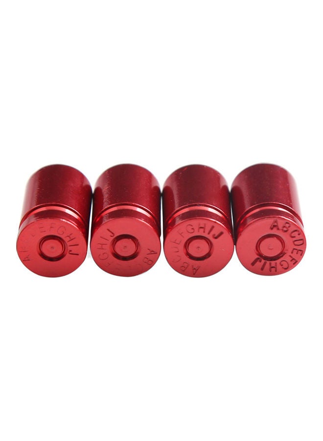 Generic 4Pcs Tire Valve Stem Cover Caps Aluminum Car Wheel Air Pressure Valve Cap Bullet Shell Dust Cap for Automotive Motorcycles Bicycles Tire Universal  - Image 2