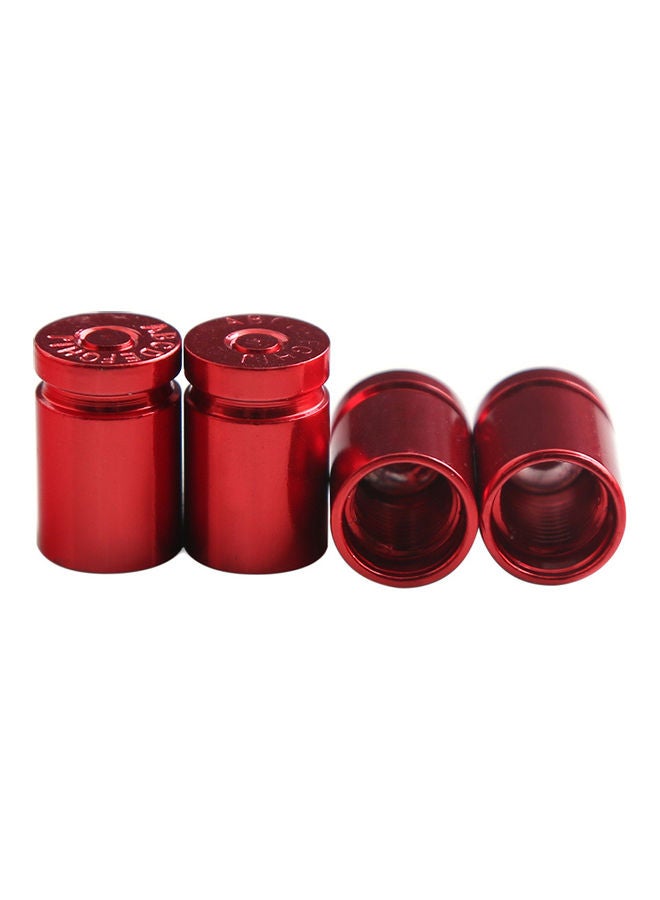 Generic 4Pcs Tire Valve Stem Cover Caps Aluminum Car Wheel Air Pressure Valve Cap Bullet Shell Dust Cap for Automotive Motorcycles Bicycles Tire Universal  - Image 4