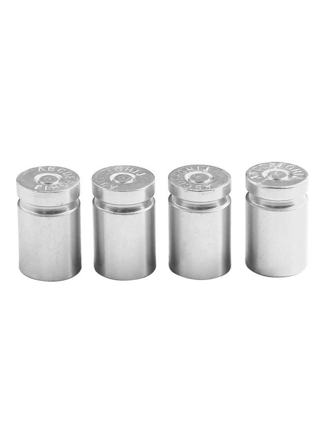 Generic 4Pcs Tire Valve Stem Cover Caps Aluminum Car Wheel Air Pressure Valve Cap Bullet Shell Dust Cap for Automotive Motorcycles Bicycles Tire Universal  - Image 1
