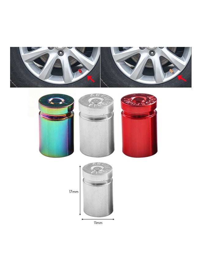 Generic 4Pcs Tire Valve Stem Cover Caps Aluminum Car Wheel Air Pressure Valve Cap Bullet Shell Dust Cap for Automotive Motorcycles Bicycles Tire Universal  - Image 3