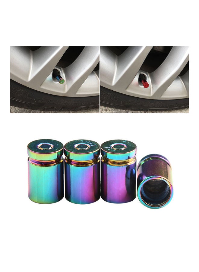 Generic 4Pcs Tire Valve Stem Cover Caps Aluminum Car Wheel Air Pressure Valve Cap Bullet Shell Dust Cap for Automotive Motorcycles Bicycles Tire Universal  - Image 4