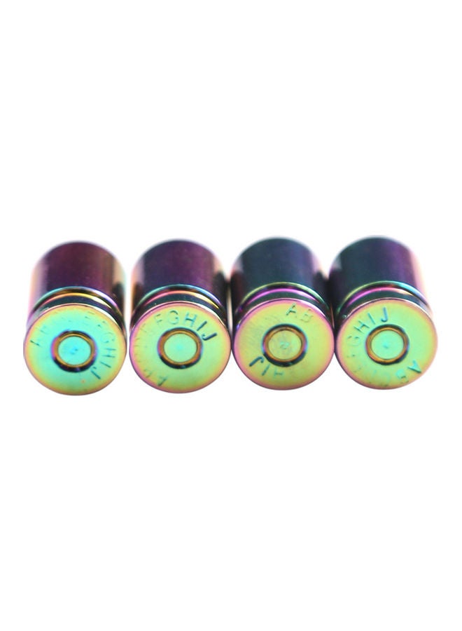 Generic 4Pcs Tire Valve Stem Cover Caps Aluminum Car Wheel Air Pressure Valve Cap Bullet Shell Dust Cap for Automotive Motorcycles Bicycles Tire Universal  - Image 5