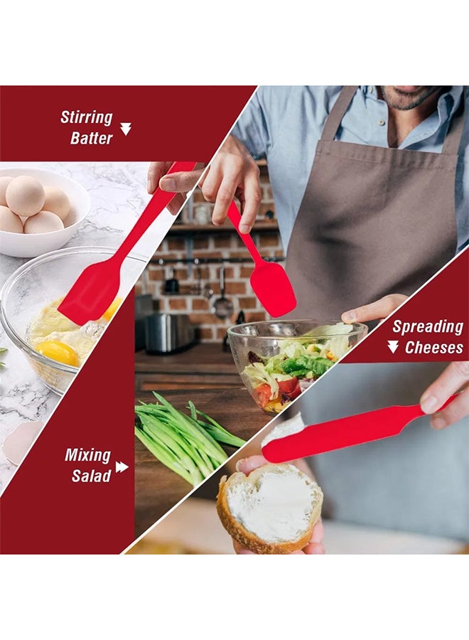 Generic 6-Pieces Flexible Non-Stick Heat Resistant Silicone Spatula For Cooking, Baking And Mixing Red  - Image 5