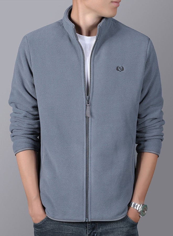 Men's coat Fleece Jacket long sleeve coat 2020 men's wear grey  - Image 4
