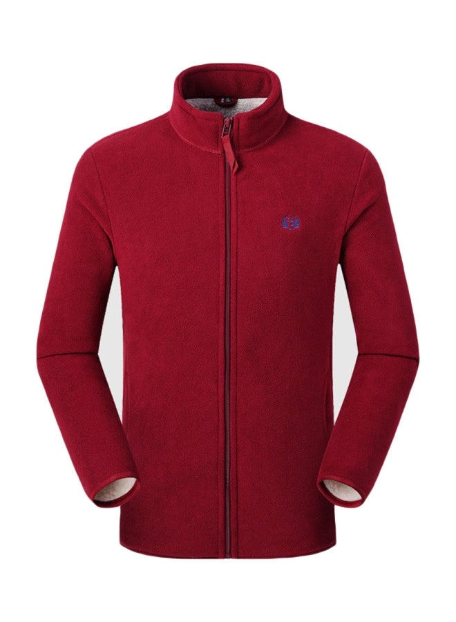 Men's coat Fleece Jacket long sleeve coat 2020 men's wear red  - Image 1