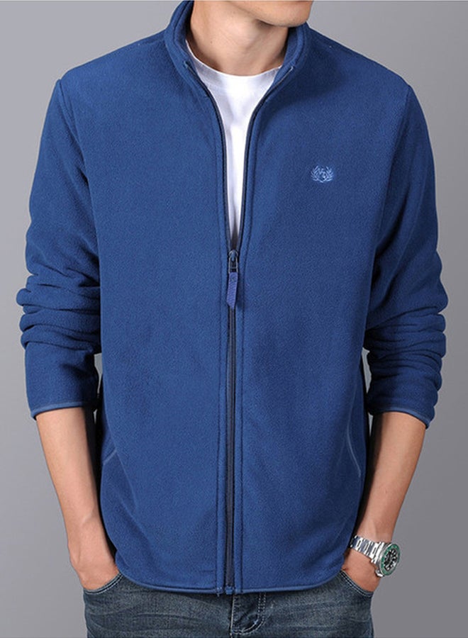 Men's coat Fleece Jacket long sleeve coat 2020 men's wear blue  - Image 2