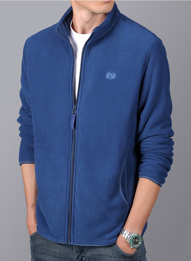Men's coat Fleece Jacket long sleeve coat 2020 men's wear blue  - Image 4