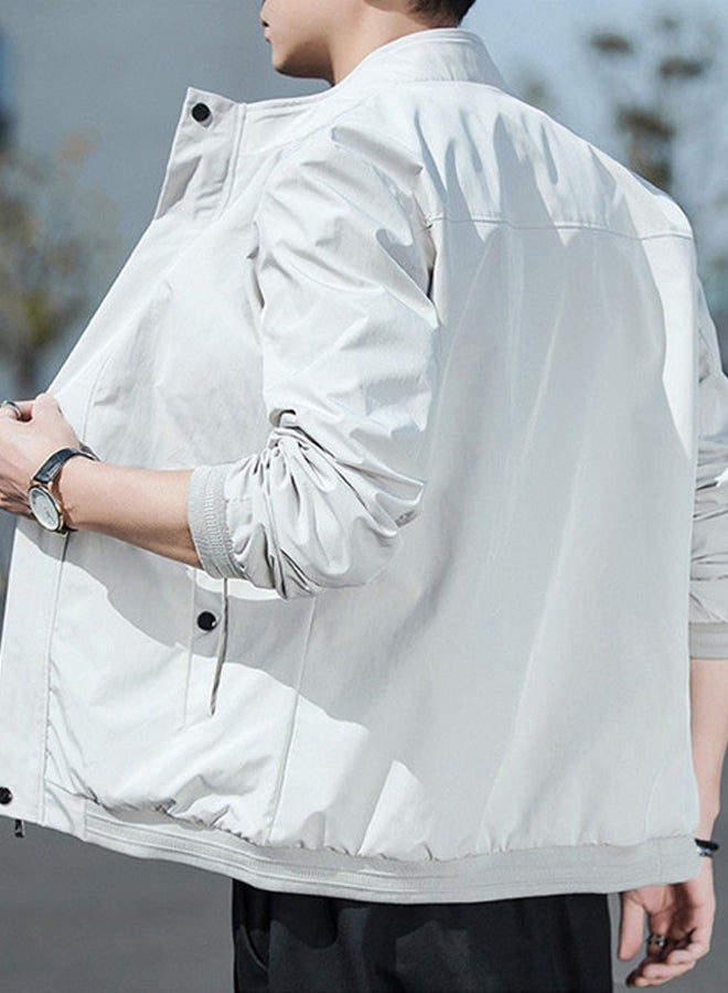 Generic - Autumn men's jacket 2020 new casual coat youth trend men's stand collar Baseball Jacket khaki - Image 1