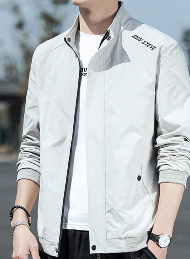 Generic - Autumn men's jacket 2020 new casual coat youth trend men's stand collar Baseball Jacket khaki - Image 1