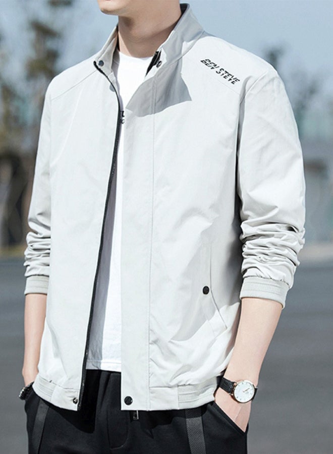 Generic - Autumn men's jacket 2020 new casual coat youth trend men's stand collar Baseball Jacket khaki - Image 1