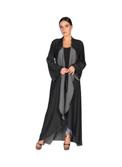 Sana'a Kayum Reversible Front Open Lapel Abaya Black  - Image 1