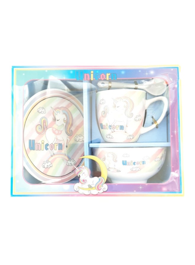 Miracle Empire Girls Kids set of unicorn multi color pen, colours colors and cup plate mug and 3 mask holders multicolour  - Image 2