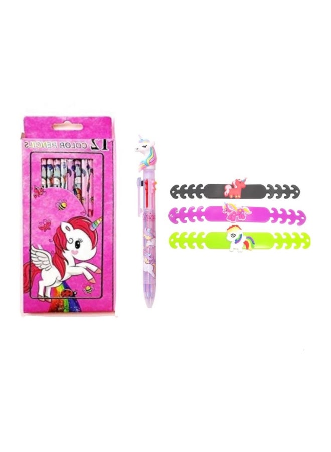 Miracle Empire Set kids with multi color unicorn pen, colours and 3 mask holders multicolour  - Image 3