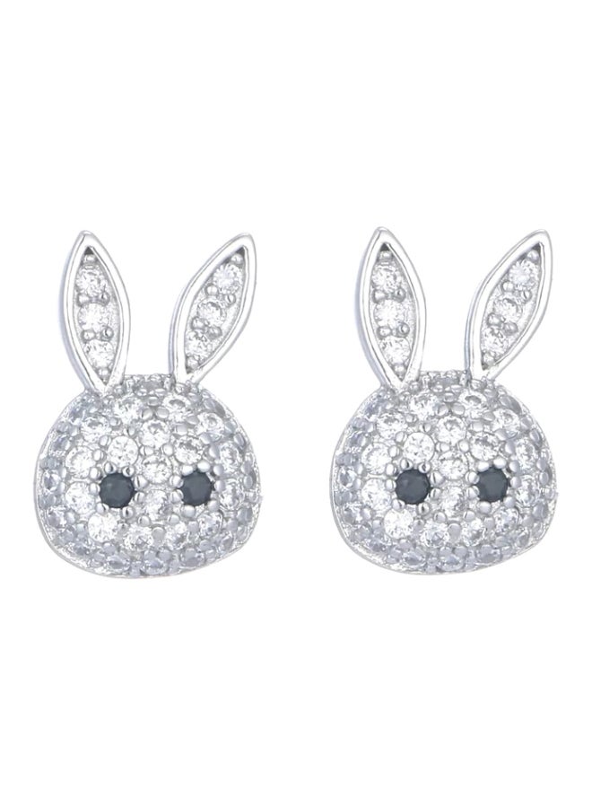 Bunny earrings gold plated circons for girls kids fashion party multicolour  - Image 1