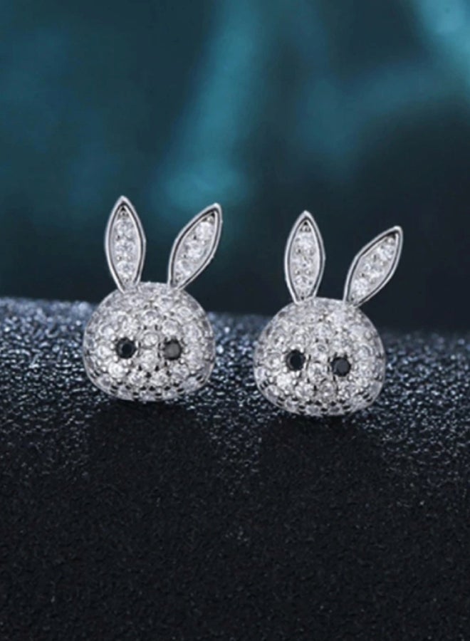 Bunny earrings gold plated circons for girls kids fashion party multicolour  - Image 2