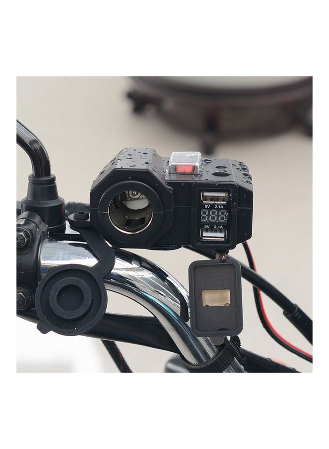 3 In 1 Motorcycle Dual USB Charger And Motorcycle Lighter With Digital Display Voltmeter - Image 2