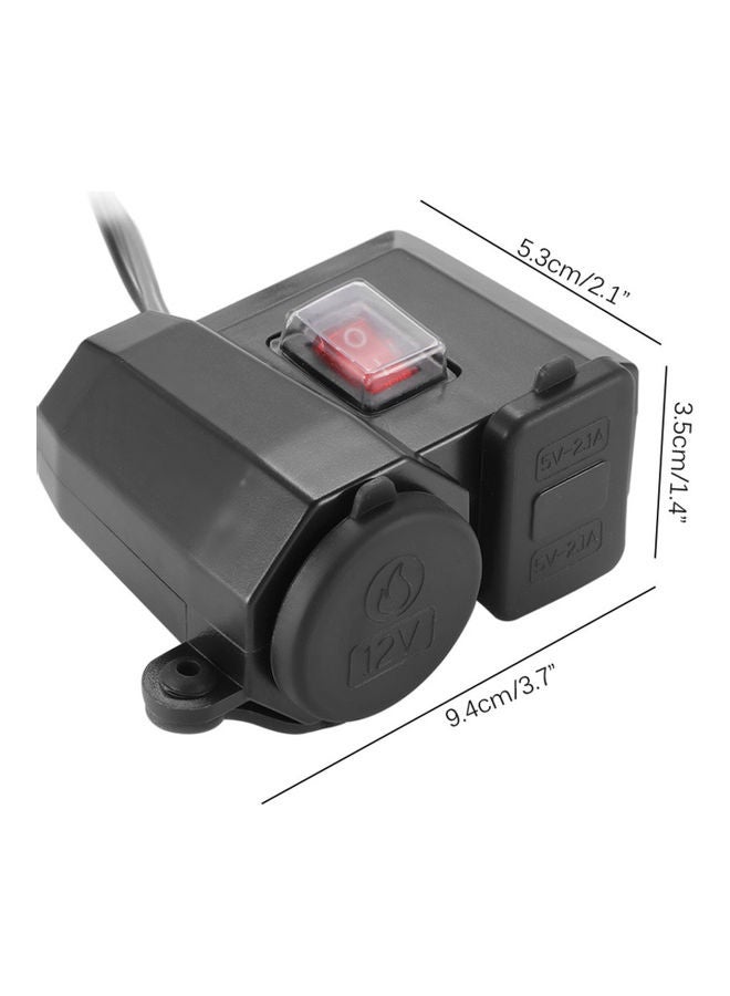 3 In 1 Motorcycle Dual USB Charger And Motorcycle Lighter With Digital Display Voltmeter - Image 3